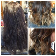 Coupe et coloration de cheveux, avant/après - Salon la Ruelle H&F (salon de coiffure à Chambly)